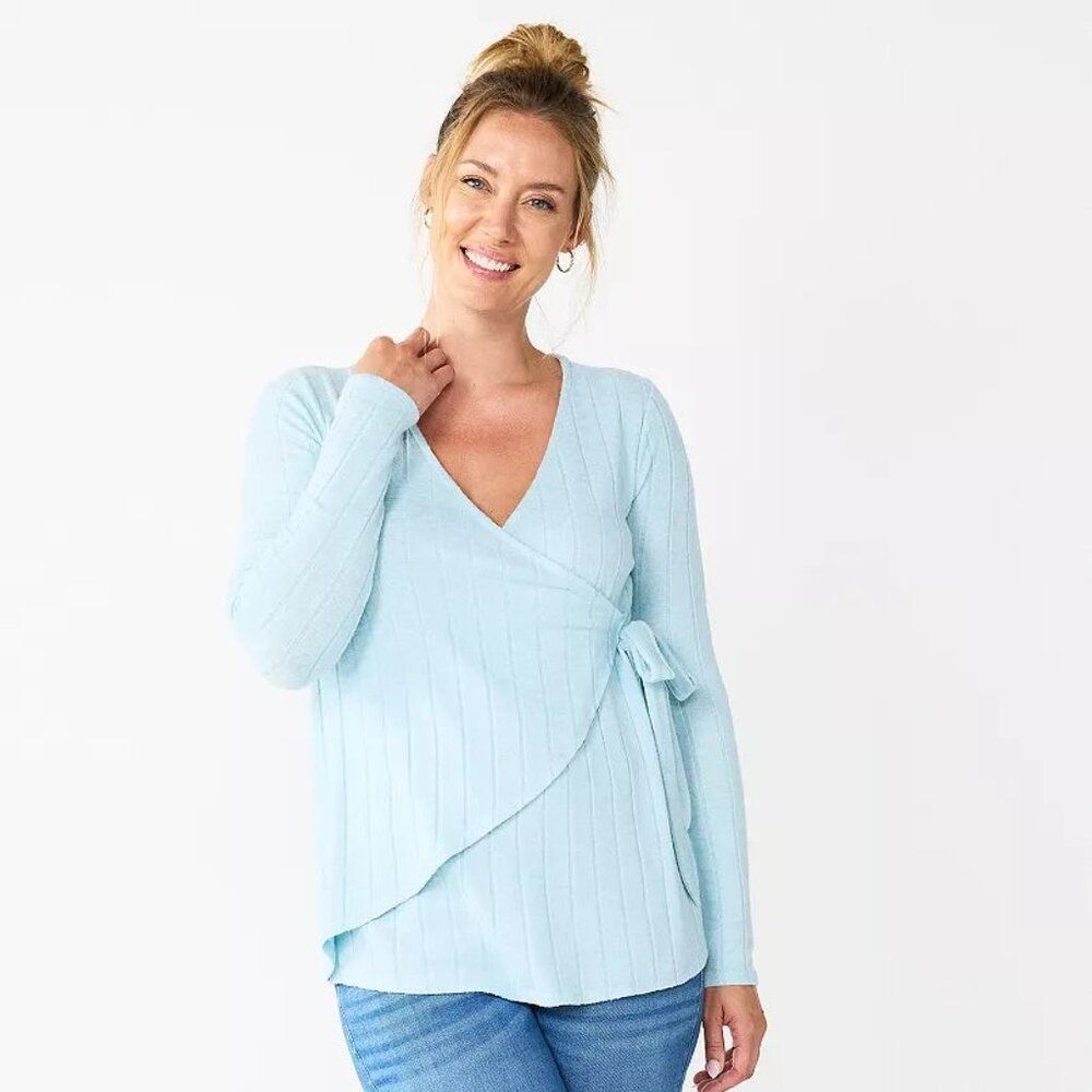 Sonoma Maternity Goods For Life Nursing Wrap Top Light Blue Size XL NEW